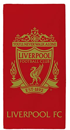Liverpool FC Towel Football Beach Bath Towel Red & Gold 70x140cm 100% Cotton