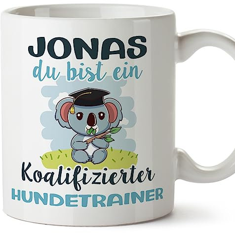 Mugffins Tassen Personalisierten für HUNDETRAINER Mann - Auf Deutsch - Koalifizierte Personalisierte - 11 oz / 330 ml - Individuell Anpassbar Geschenk Mitarbeiter
