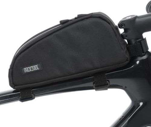 PACK2RIDE Fahrrad Tasche, Wasserabweisend Fahrradrahmentasche, Fahrradzubehör für Gravel, Satteltasche, Fahrrad Lenkertasche, Multifunktional (Schwarz)