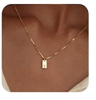 FUNEIA Gold Silber Kette mit Buchstaben Damen Halskette Initialen 14 Karat Vergoldet Hypoallergene Namenskette Anhänger A-Z Buchstabenkette Schmuck Geschenke für Frauen Mädchen