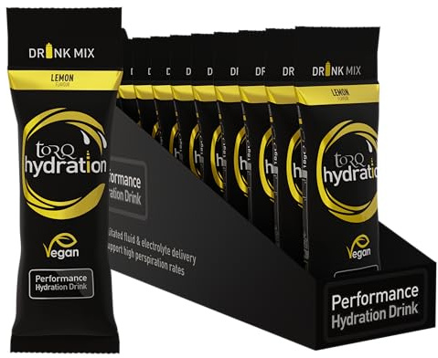 Torq Hydration - Lemon - Rapid Rehydration Electrolytes Powder Hypotonic Profile Running , Cycling , Sports Hydration Drink - Single Serve - Box of 15