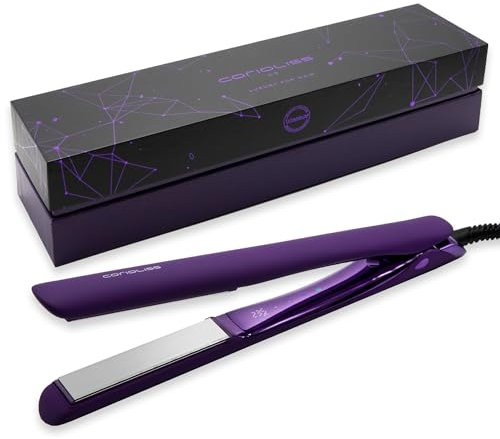 Corioliss C5 | Plancha del Pelo Profesional | Placas de Titanio | Alisado y Ondas | Temperatura Ajustable 80º-235º | Ionica | Apagado Automático Programable | Con Funda de Viaje | Purple