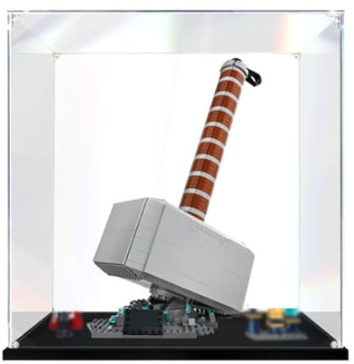 Acrylic Display Box Compatible with l-e-g-o 76209 Thor Hammer Display Box,Display Box,Dustproof Box,Storage Box(No Building Block Model)(3mm)