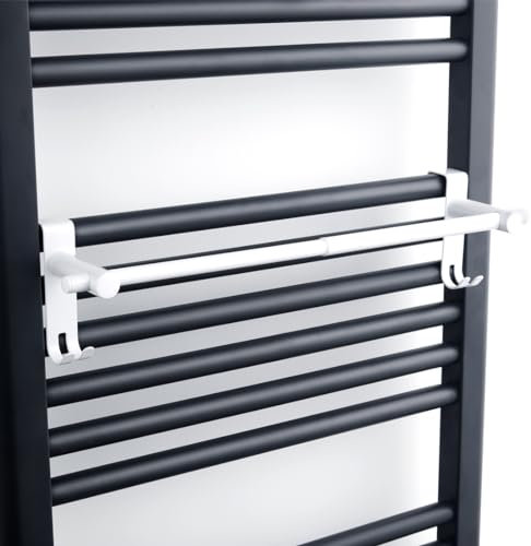 EMKE Porte Serviette pour radiateur et sèche-Serviettes, Porte-Serviettes rétractable,Chrome,Multifonctionnel Porte Serviette Mural Salle de Bain (2 pièces)