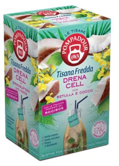 Pompadour 1913 | Tisana Fredda Drenante Betulla & Cocco - 18 Bustine (45 Gr) | Bustine Tisana Infuso a Freddo