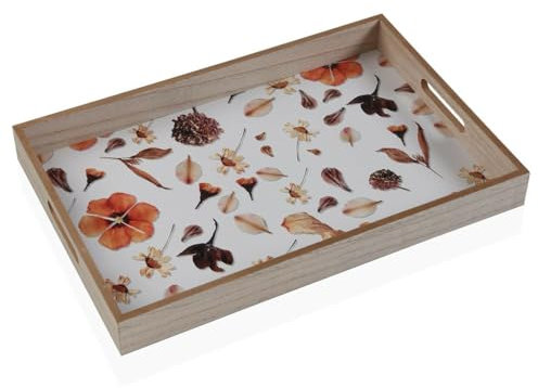Versa Bandeja Flores Madera MDF 30 x 5 x 45 cm - Marca EAN: 8420327527752
