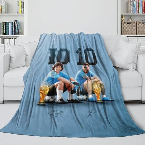 Messi Flanell Decke - Fußball Gemütliche Decken Für EIN Schnelles Nickerchen An Einem Faulen Nachmittag - Sofa Bett Krippe Dekor - Geeignet Weihnachten Geburtstag Hochzeit Geschenk(150x200cm)