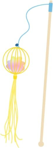 Train Toys Lantern Cat Teaser Pets Toys Catnip Toy Catnip Cat Toys Cat Teaser Spring Cat Toy Wand Cat Toys Cat Teasing Rod Cat Plaything Yellow Paper Wooden Decorate Spring Toys pet toys (Color
