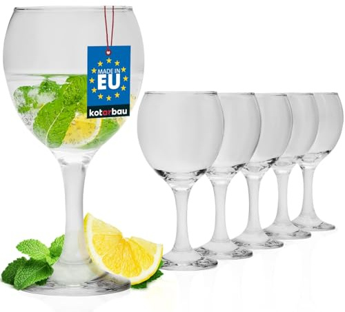 KOTARBAU® Wassergläser mit Stiel 6er Set 260 ml Glas 65 x 160 mm Kelchgläser Set Gläser mit Fuß Trinkgläser Wasserglas Trinkglas Kelchglas spülmaschinenfest Wasserglas mit Fuß