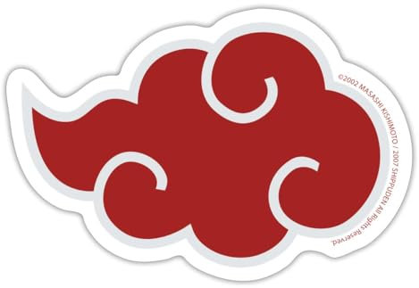 Spreadshirt Naruto Shippuden Akatsuki-Symbol Sticker, max. 10 x 10 cm, 10 x 10 cm, Mattweiß