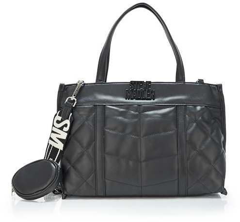 Steve Madden Damen Belia Chevron Quilted Satchel, Schwarz