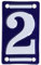 MAISONICA French Blue & White Number Door Numeral - Traditional Embossed Enamelled Sign Plaque - Number 2