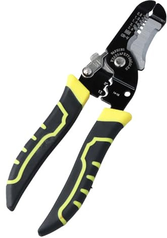 Joyan Pince à Dénuder 3 En 1, Pince à Dénuder Professionnelle avec Ressort Caché, Poignée Antidérapante, Coupe-Câble pour Câbles 20-10 AWG pour électriciens, Bricoleurs et Professionnels