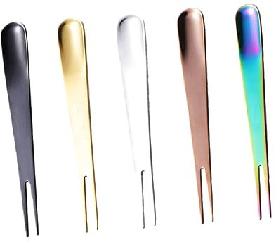 SHOWERORO 5piezas Tenedores Aperitivos De Acero Inoxidable Con Doble Punta Para Frutas y Postres Para Fiestas Bares y Hoteles