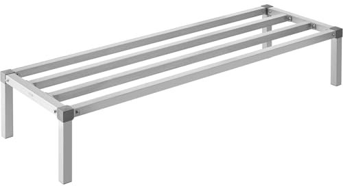 VEVOR Aluminium-Stauregal, 60 x 20 Zoll großes kommerzielles Bodenregal für Lebensmittel, 12 Zoll über dem Boden, 1000 lbs Tragkraft, komplett verschweißtes Aluminium-Lagerregal