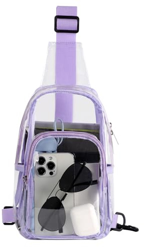 TINYAT Transparente Schultertasche für Herren, Stadiongenehmigt, transparente Umhängetasche für Damen, Umhängetasche mit verstellbarem Riemen, T560