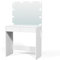 VOWNER Toeletta Trucco, Toeletta con Luci LED, 3 Tonalità con Luminosità Regolabile, 2 Cassetto, 40P x 80L x 137H cm, Bianco