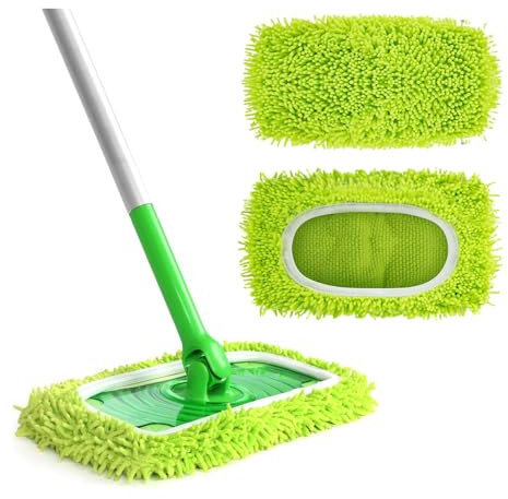 GIDWRIY 2 Pièces Lingettes Reutilisable pour Swiffer Wetjet Microfibre Lavable,Tampon de Rechange Balai Serpillère,Chiffon de Serpillière Microfibre pour Swiffer Sweeper,Mop Pads Microfiber