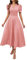Vente Flash Robe Femme Ete Manches Courtes Fluide Robe Taille Haute Robe Bapteme Femme Business Doux Printemps Robe De Soiree Grande Taille Longue Regular Tenue Ample Ete Rose M