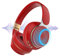 facaio Casque Supra-auriculaire sans Fil - Equipé de la Technologie Bluetooth - Connection Multi-Points - Léger, Confortable et Pliable - Style Around-Ear - Effacer l'appel (Rouge)