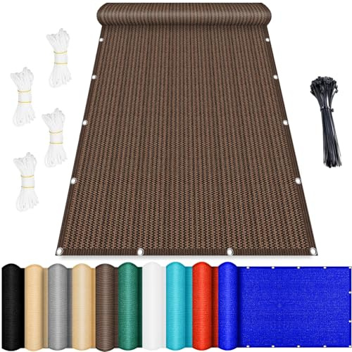 Rechteckig Sonnensegel 110 x 160 cm, Sonnenschutz Reißfest 98% UV Schutz Atmungsaktiv Sonnen Segel, Schattennetz mit Ösen Und Kordel (Support Customization), für Terrasse, Garten, Balkon, Braun