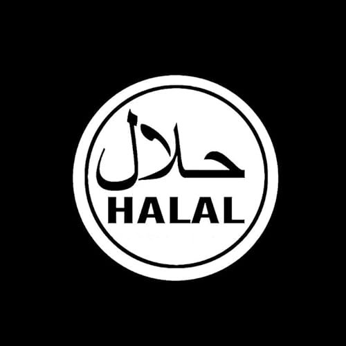 CHSLO Autoaufkleber 14CM * 14CM Halal Islamische Kunst Auto Aufkleber Vinyl Aufkleber Muslimische Kalligraphie Schwarz/Silber