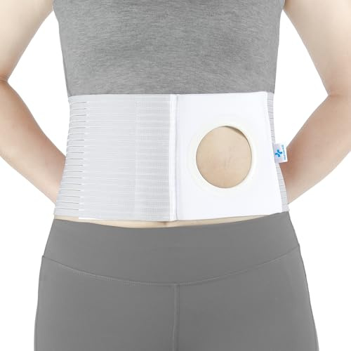 NIdreamCE Stoma Gürtel Bandage,Guertel Stoma für Herren und Damen,Lordosenstütze zur Sicherung von Stomabeuteln,Atmungsaktiver Ostomy Gürtel mit Lochdurchmesser 8cm (M)