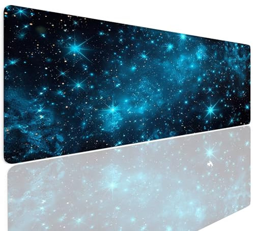 Tapis de Souris Gaming XL 700x400x4mm Petit Sous Main Bureau, Gamer Mouse Pad Base en Caoutchouc Antidérapant Étanche Mouse Mat Accessoire Bureau pour Ordinateur, PC, Jeux, étude, Maison Stars 4-1111