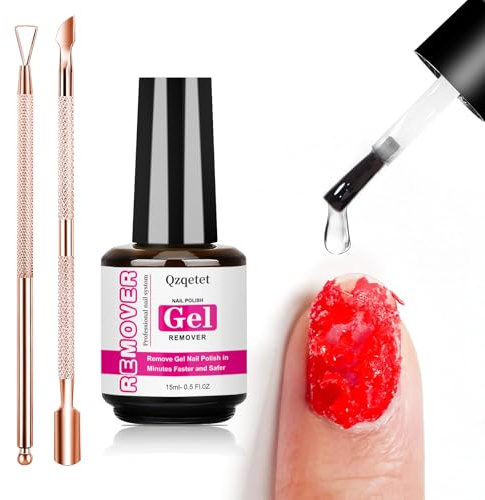 Gel Nagellackentferner 15ml – Schneller magischer Entferner für Nägel, schneller Gel-Entferner für Nägel, kein Einweichen, kein Wickeln, einfaches Entfernen in 3–5 Minuten mit Nagelhautschieber Set