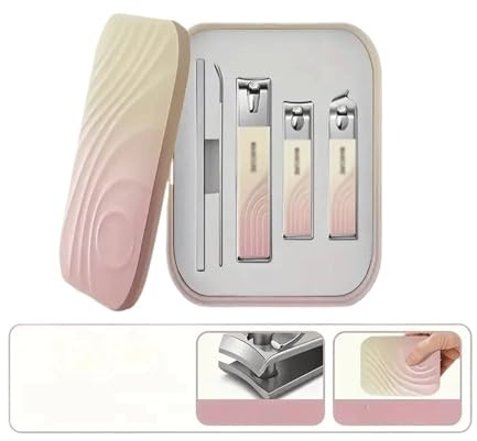 FAJNUZI2024 Maniküre Set Praktisches Nagelknipser-Set for zu Hause, Nagelschere, Pediküre-Werkzeug aus Edelstahl, hochwertiger Nagelknipser Nagelschere Set(Pink)