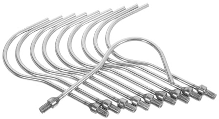 STOBAZA 10 Pezzi Gancio telescopico in telone afferrare gancio ganci in acciaio resistente ganci per pianale camion Acciaio inossidabile Argento