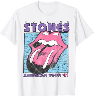 Offizielles The Rolling Stones American Tour 81 Weiss T-Shirt