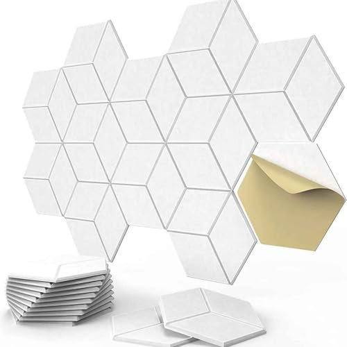 MTHGH Akustikpaneele Selbstklebend 12 Stück Schallschutzplatten,Paneele Wand Selbstklebend,Filzwand,Akustikplatten Selbstklebend Schalldämmung Acoustic Panel 30x26cm(*1)