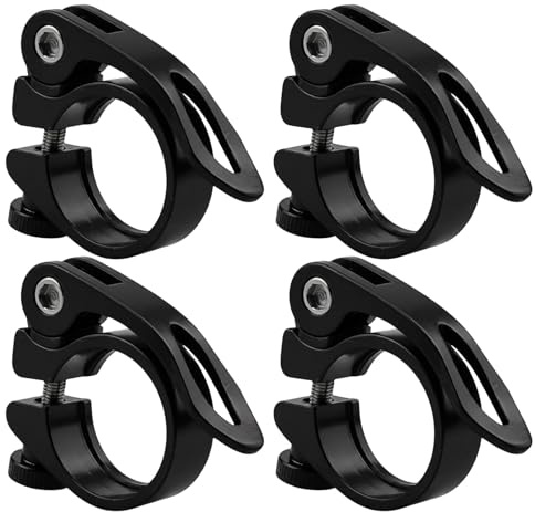 Sattelklemme, 4 Stück Fahrradsattelhalterung, Robuste Aluminiumlegierung, Einfache Montage, Für Mountainbikes und Citybikes, Universelle Passform, 27,2 mm 30,9 mm 31,6 mm Sitzrohrdurchmesser