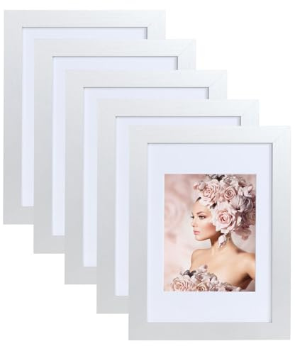 IDEAL TREND Pack Set Holz Bilderrahmen Foto Plexi Rahmen Acryl Collage Wanddeko Poster S215: Farbe: Silber | Format: 40x50 | Pack: 5