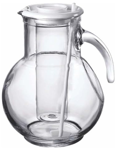 Caraffa in Vetro 2 Litri con Portaghiaccio Interno (1 caraffa 2LT tappo bianco)
