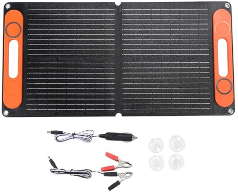 Panneau Solaire Portable 80 W Avec Double Sortie USB Et DC For Le Camping(Black)