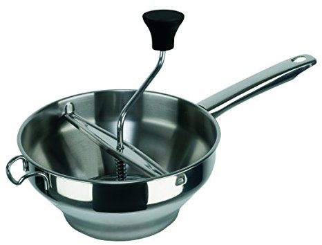 INOXIBAR Manual Food Mill with Ecco Handle and 3 Discs, 20cm