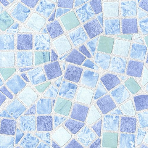 Venilia Klebefolie Mosaik-Optik Blau, Mosaik Fliesen-Optik, Dekofolie, Möbelfolie, Tapeten, selbstklebende Folie, PVC, ohne Phthalate, blau, 45 x 150 cm, Stärke 0,095mm