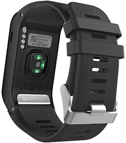 MoKo Bracelet Compatible avec Garmin Vivoactive HR, Bracelet de Remplacement en Silicone Souple pour Vivoactive HR avec des Outils d'adaptateur, Noir