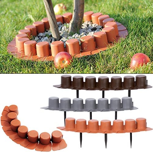 DEUBA® Rasenkante Kunststoff 8,10m Kabelkanal UV-beständig wetterfest Beetumfassung Beeteinfassung Palisaden Terracotta