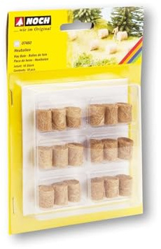 NOCH Hay Bales, Realistic Model Making Hay Bales, Pack of 18 in H0 Scale, Perfect as Decoration for Dioramas