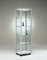 MHN Glasvitrine mit Rollen T 43 x B 53 x H 183,5 cm - schmale Glas Standvitrine abschließbar - Ausstellungs-Vitrine ohne Beleuchtung