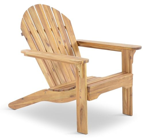 Raburg Gartensessel Adria Premium - Akazie Hartholz, Natur - geölter XXL Design-Gartenstuhl Canadian Adirondack Deck-Chair/Hamburger Alsterstuhl