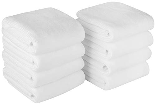 Microfibre Face Cloths Makeup Remover Cloths Face Drying cloths Wash Towels Facial Cleansing Towels Super Soft 30cm x 30cm 8 Pack white