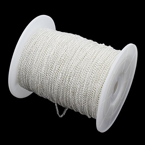 3 meter Gliederkette Link Kette Metallkette Twist Panzerkette 5,5mm Silber Altsilber Schmuckkette Meterware zur Schmuckherstellung von Halsketten Armband DIY Basteln