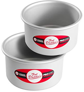 Fat Daddio's Anodized Aluminum Round Cake Pans, 2 Piece Set, 5 x 3 Inch