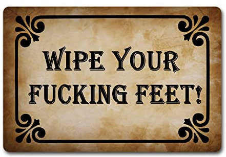 Funny Welcome Door Mat(23.6 X 15.7 in) Anti-Slip Home Decor Doormat Prank Gift Door Mat for The Entrance Way Indoor Mats (Wipe Your Feet!)