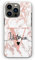 Personalised Initials Hard Phone Case For Apple iPhones, 16, 15, 14,13, 12, 11, Pro Max, Mini, XR, SE Pink White Marble with Heart, Pink Custom Initial and Black Name Marble Case, Hard Phone Cover