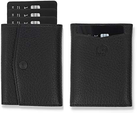Solo Pelle® Leder I Slim Wallet ohne Münzfach I Geldbeutel mit RFID Schutz I Platz für mindestens 12 Karten I Mini Portemonnaie für Herren und Damen I Geldbörse (Schwarz, ohne Münzfach)